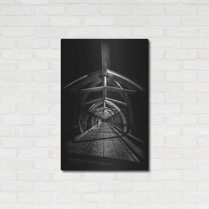 Luxe Metal Art 'Puente de Luz Pedestrian Bridge No 1' by Brian Carson, Metal Wall Art,24x36
