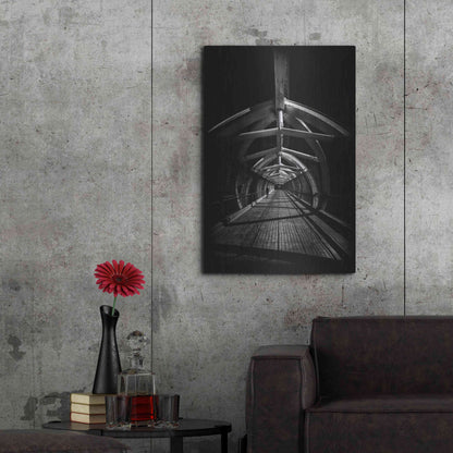 Luxe Metal Art 'Puente de Luz Pedestrian Bridge No 1' by Brian Carson, Metal Wall Art,24x36