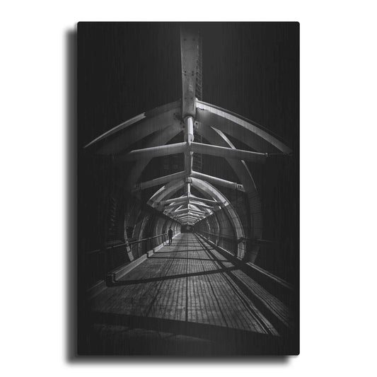 Luxe Metal Art 'Puente de Luz Pedestrian Bridge No 1' by Brian Carson, Metal Wall Art