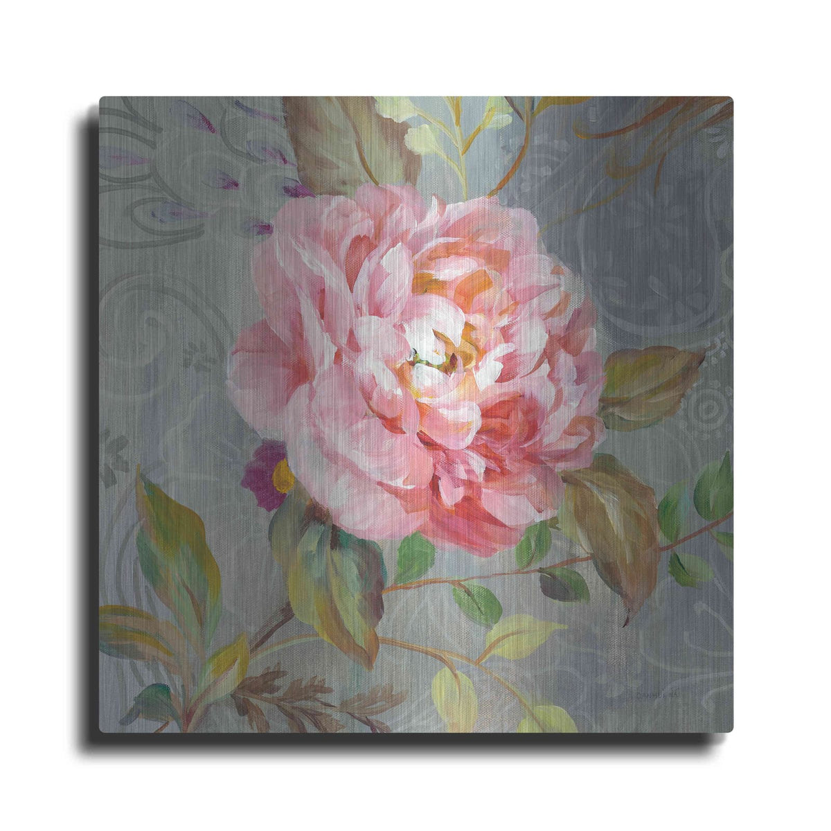 'Peonies and Paisley II' by Danhui Nai – Metal Wall Art