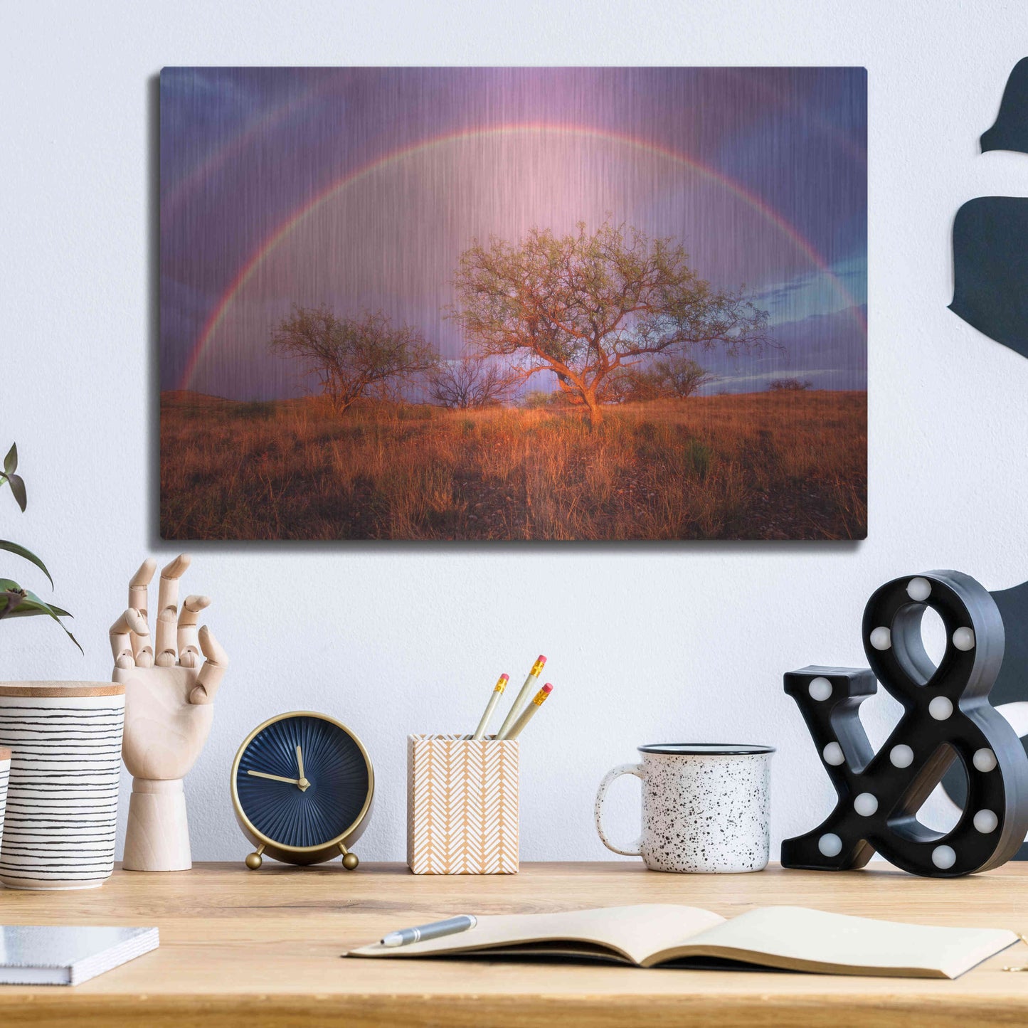 Luxe Metal Art 'Arizona Rainbow' by Thomas Haney, Metal Wall Art,16x12