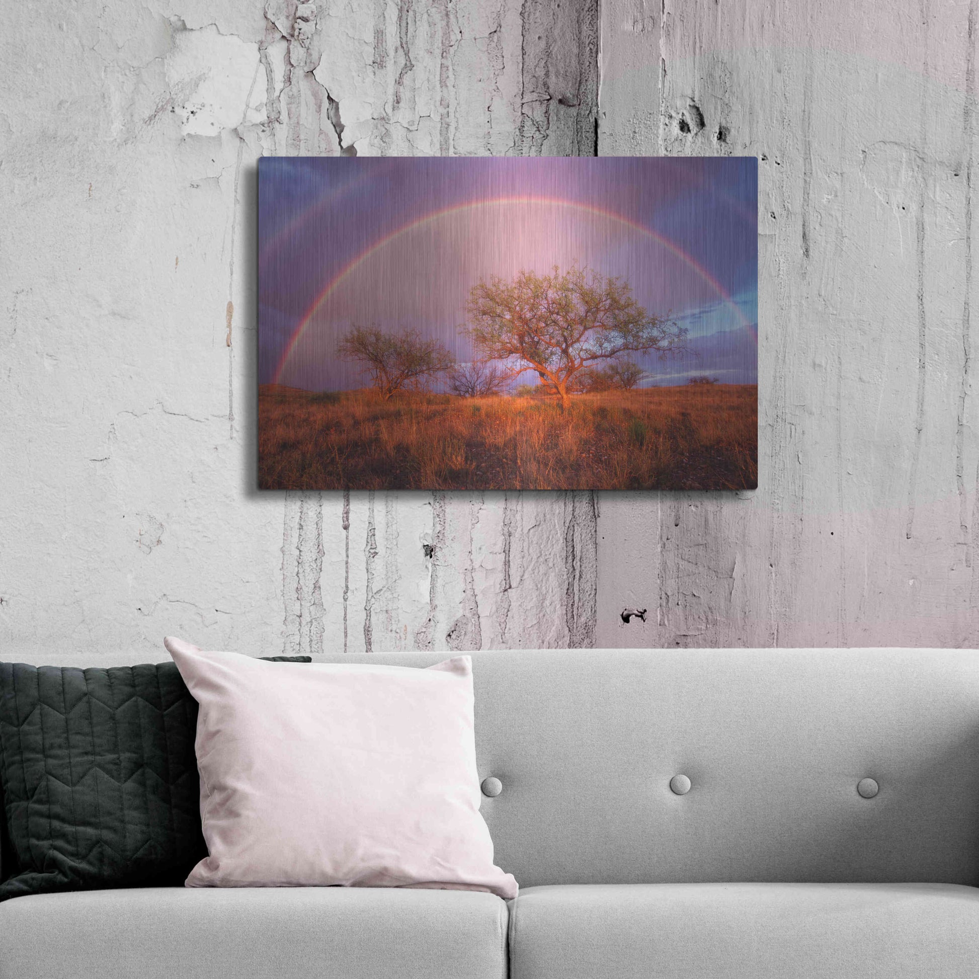 Luxe Metal Art 'Arizona Rainbow' by Thomas Haney, Metal Wall Art,36x24