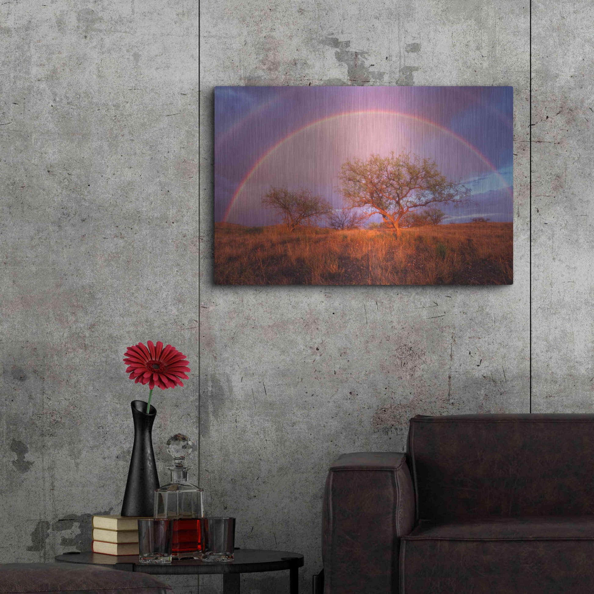 Luxe Metal Art 'Arizona Rainbow' by Thomas Haney, Metal Wall Art,36x24