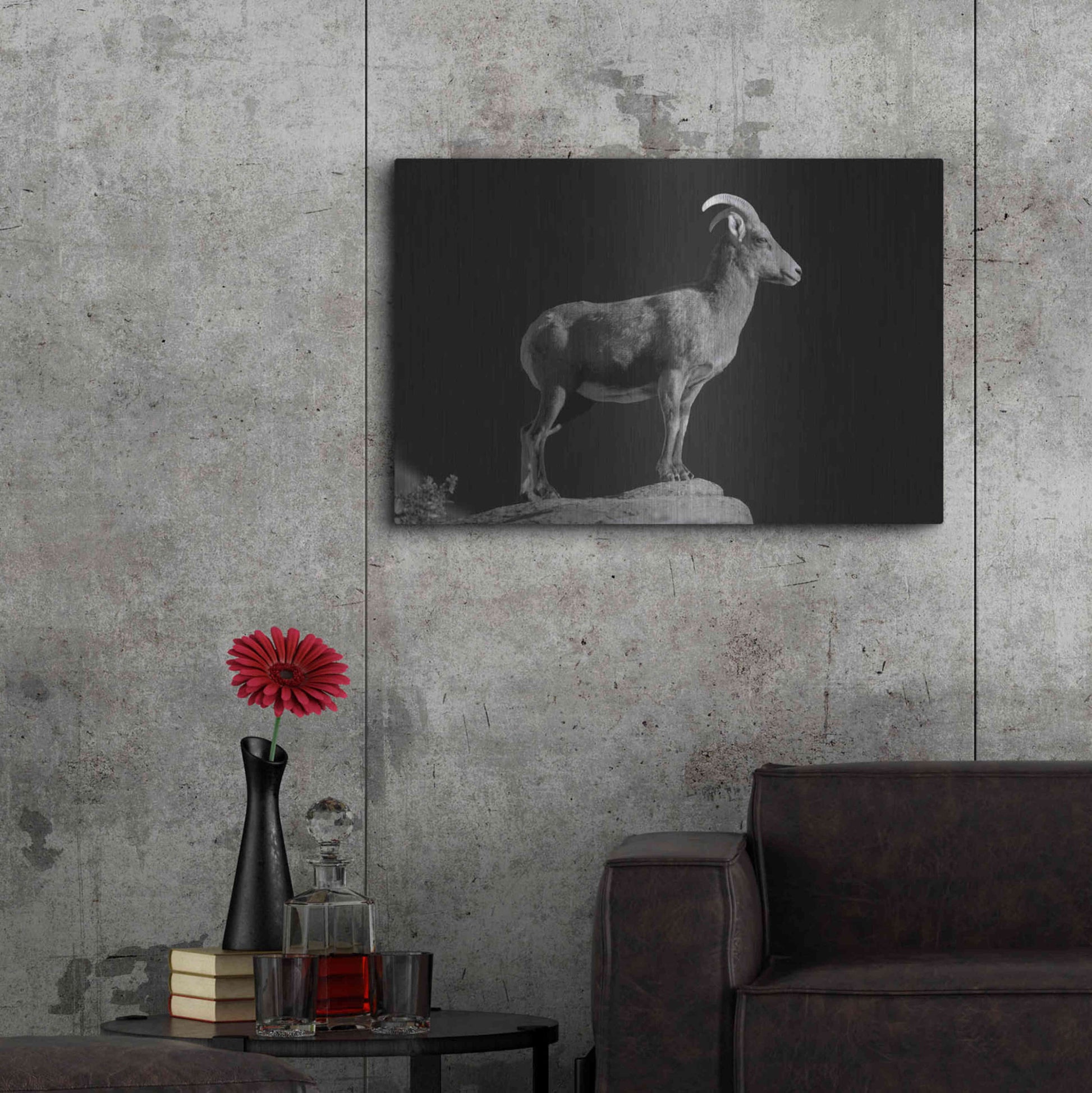 Luxe Metal Art 'Bighorn Portrait Cf' by Thomas Haney, Metal Wall Art,36x24