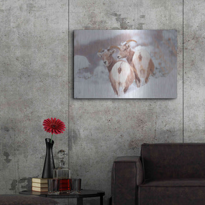 Luxe Metal Art 'Bighorns Two' by Thomas Haney, Metal Wall Art,36x24