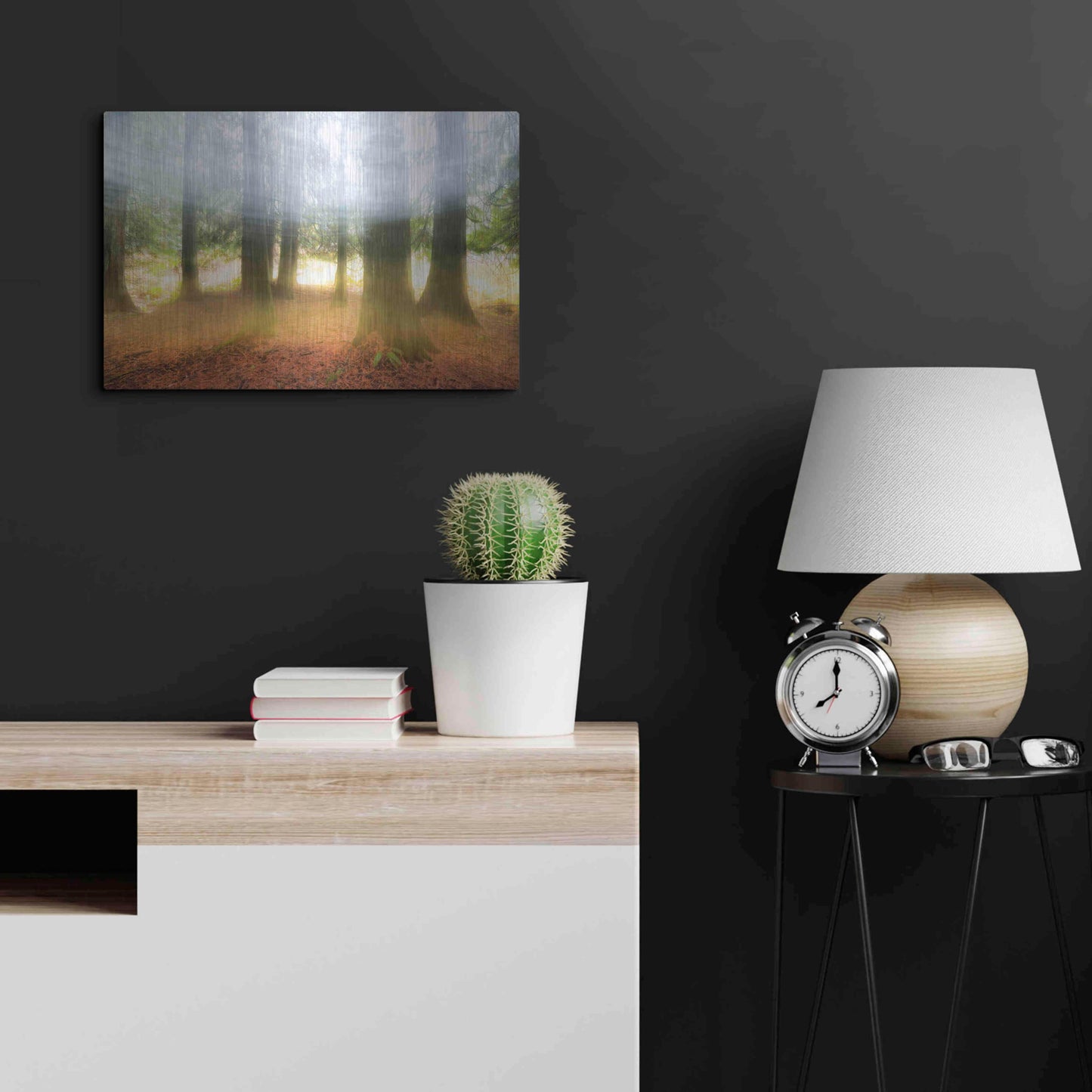 Luxe Metal Art 'Blurred Trees' by Thomas Haney, Metal Wall Art,24x16