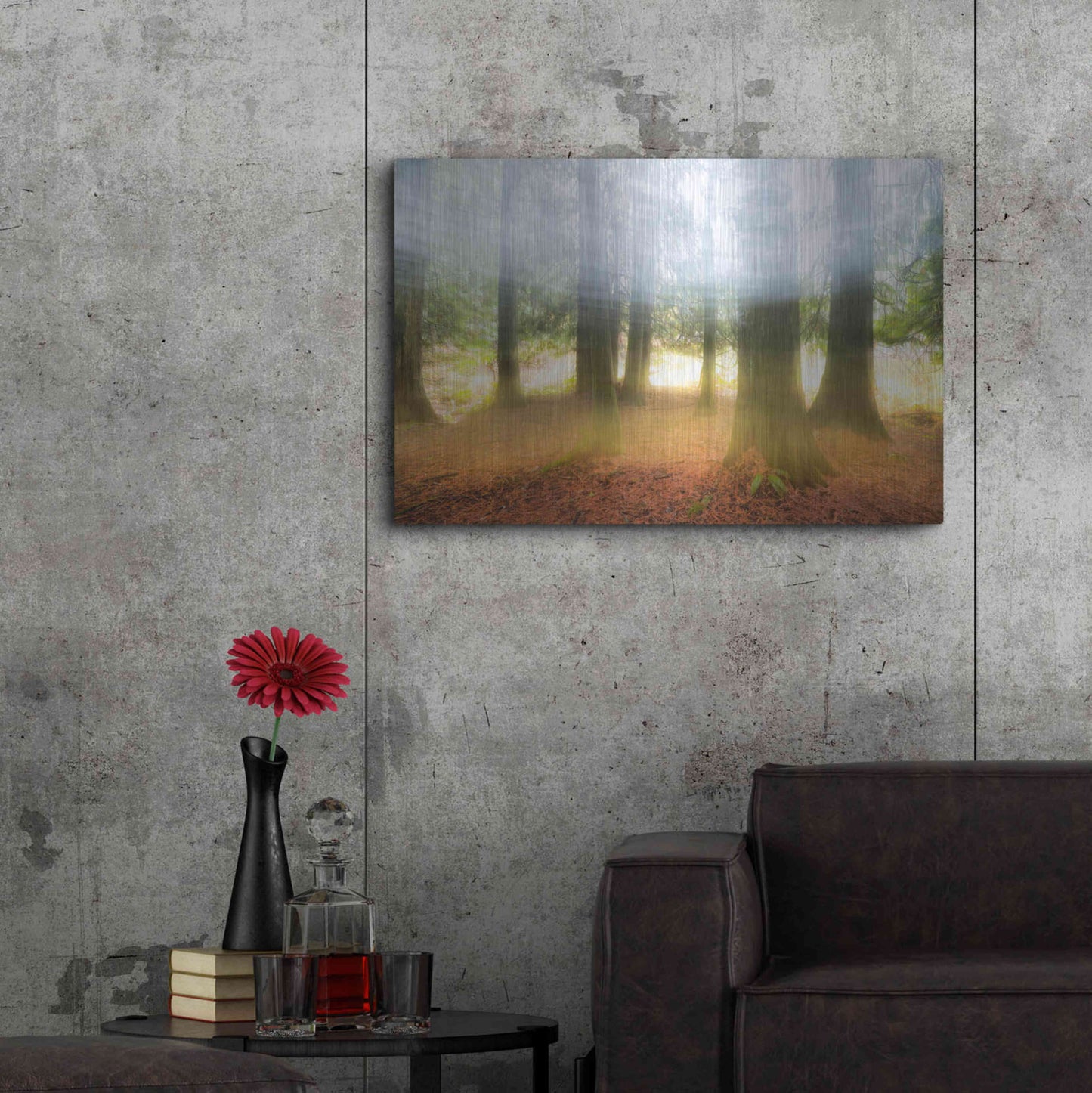 Luxe Metal Art 'Blurred Trees' by Thomas Haney, Metal Wall Art,36x24