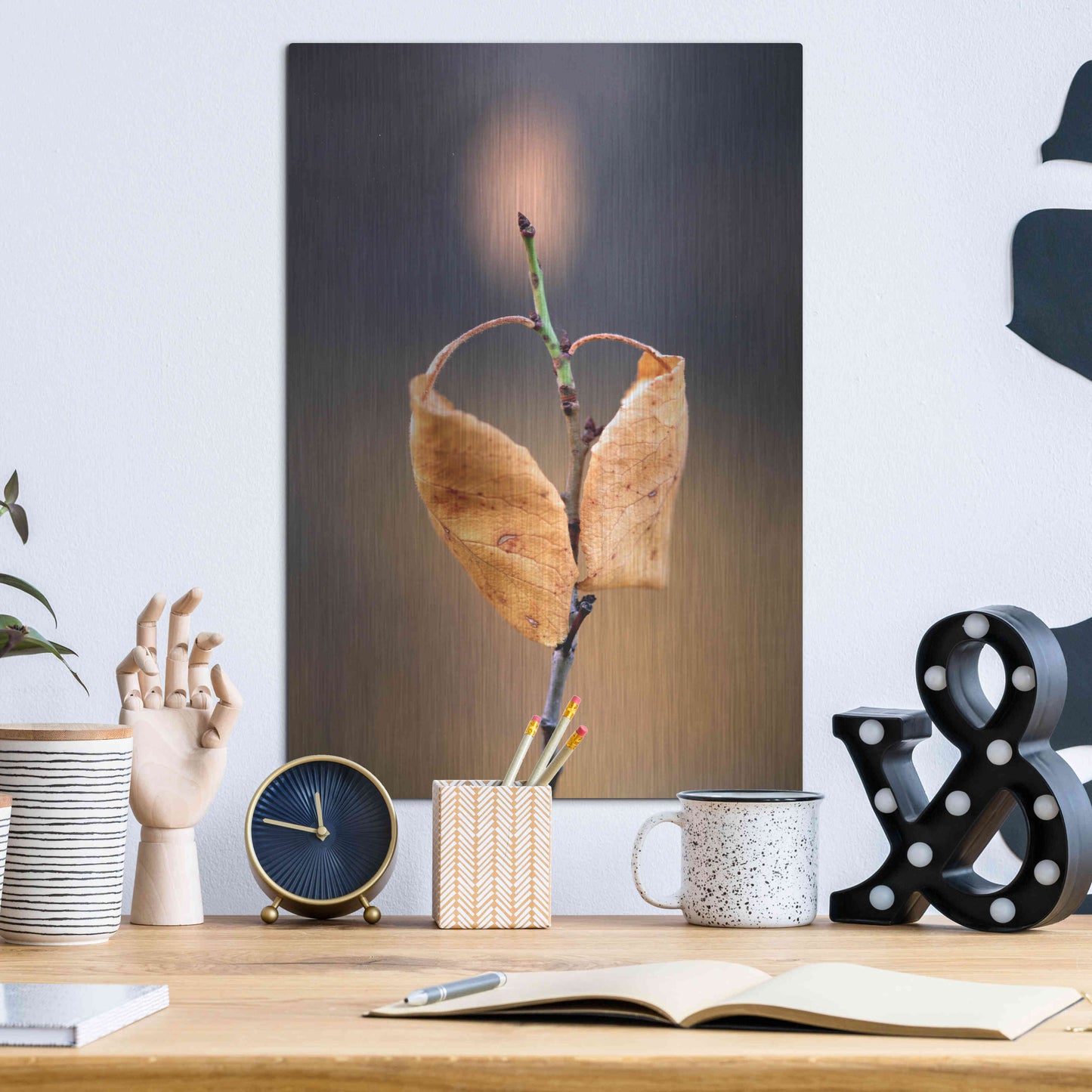 Luxe Metal Art 'Candle Plant' by Thomas Haney, Metal Wall Art,12x16