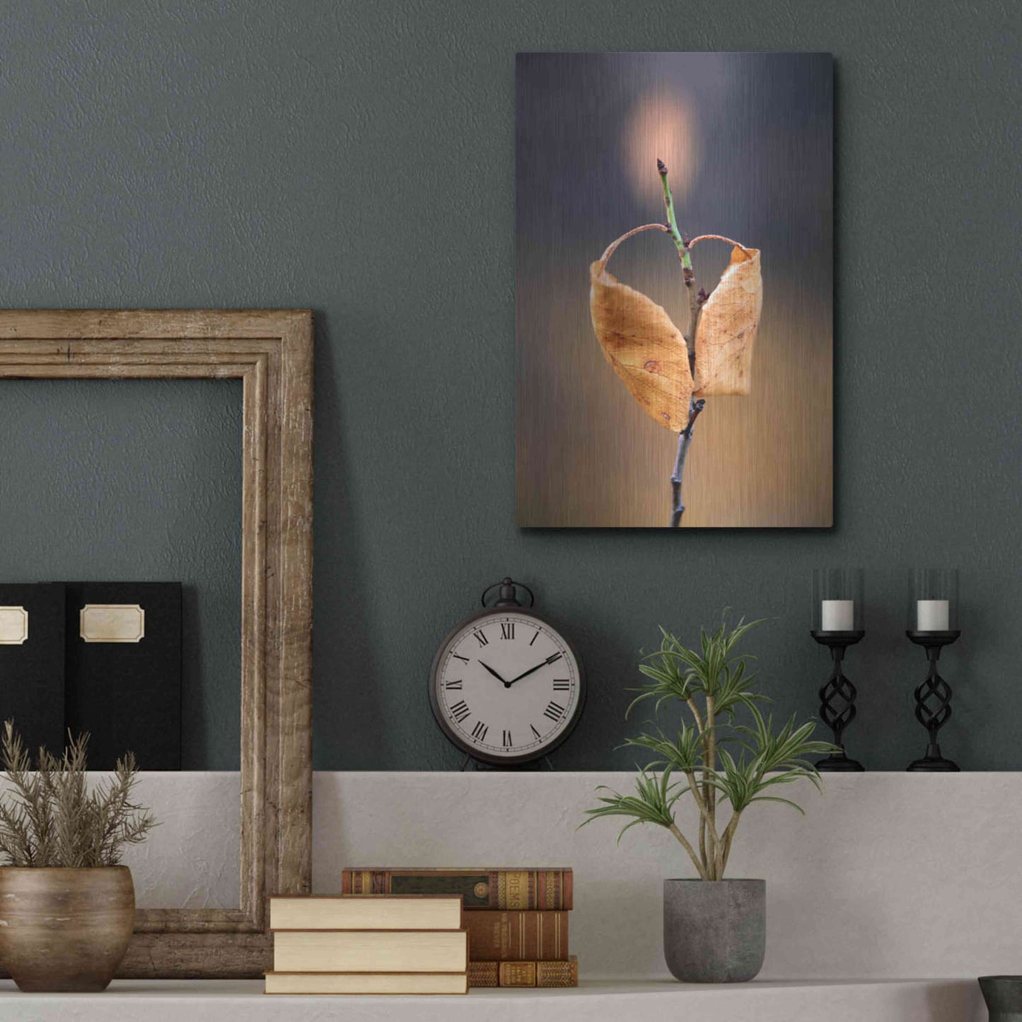 Luxe Metal Art 'Candle Plant' by Thomas Haney, Metal Wall Art,12x16