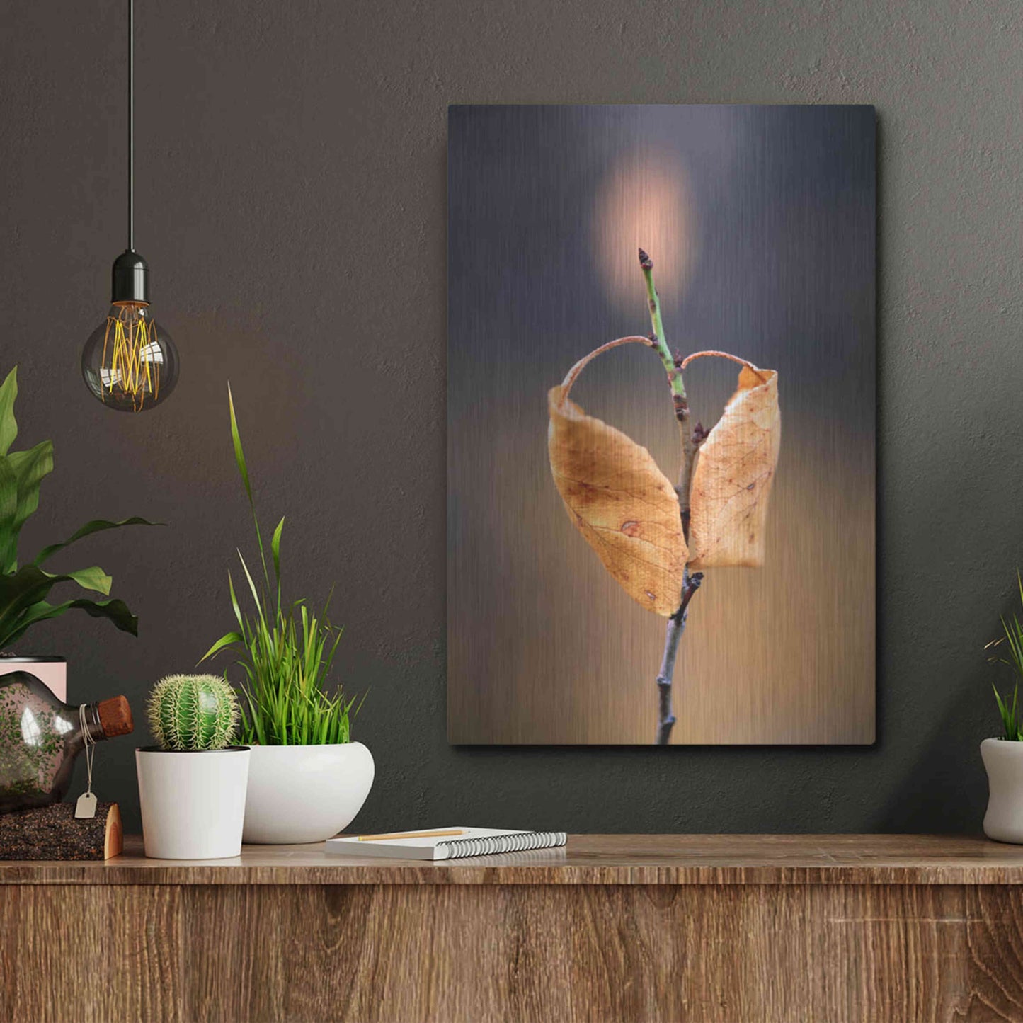 Luxe Metal Art 'Candle Plant' by Thomas Haney, Metal Wall Art,12x16