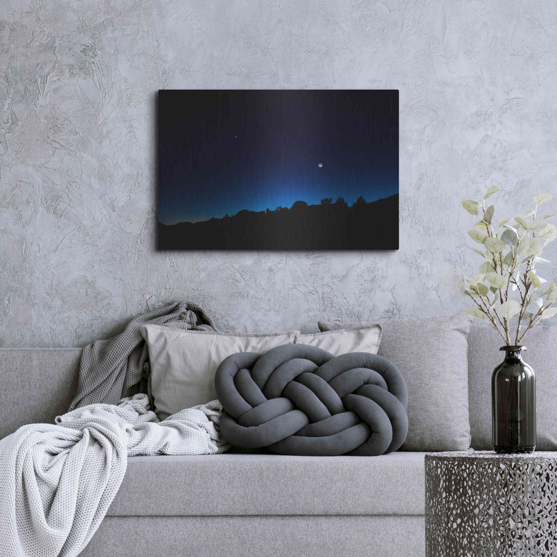 Luxe Metal Art 'Crescent Moon Zion' by Thomas Haney, Metal Wall Art,36x24