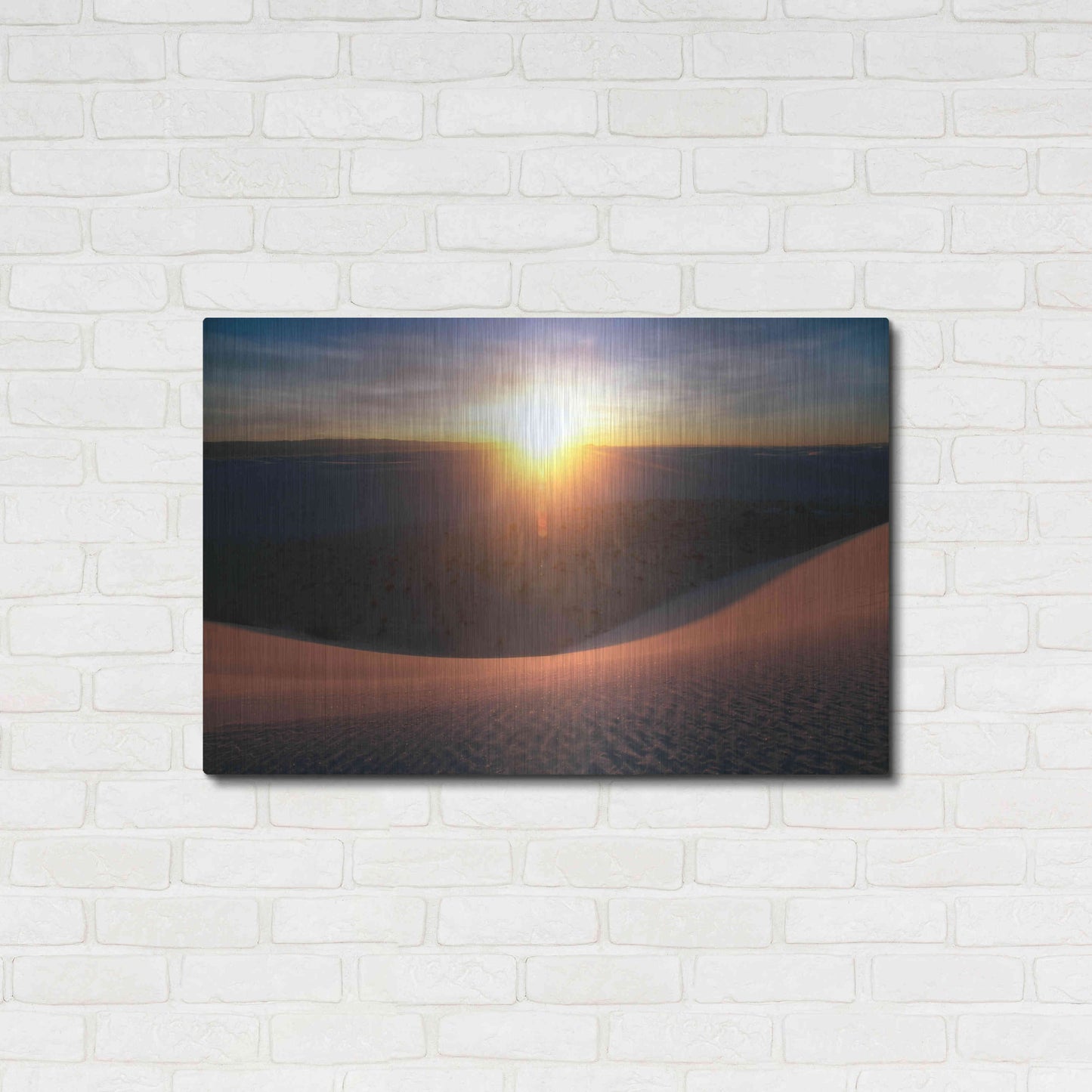 Luxe Metal Art 'Curved Dune Spot Removed' by Thomas Haney, Metal Wall Art,36x24