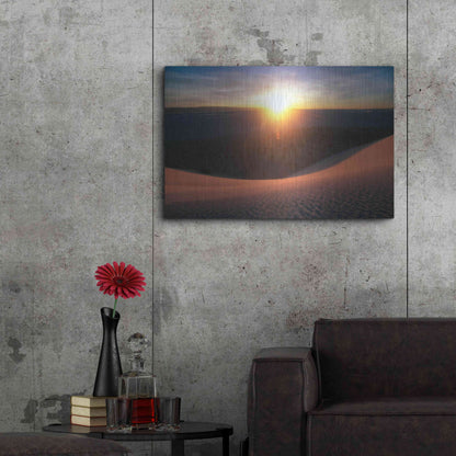 Luxe Metal Art 'Curved Dune Spot Removed' by Thomas Haney, Metal Wall Art,36x24