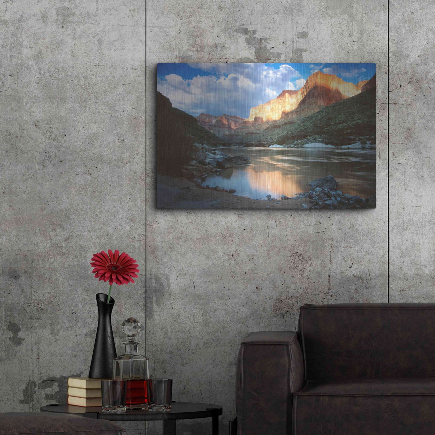 Luxe Metal Art 'Grand Canyon River' by Thomas Haney, Metal Wall Art,36x24