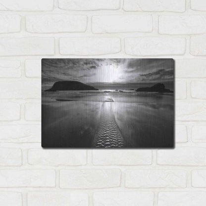 Luxe Metal Art 'Harris Stream 1 B&W' by Thomas Haney, Metal Wall Art,16x12