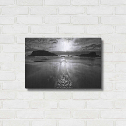 Luxe Metal Art 'Harris Stream 1 B&W' by Thomas Haney, Metal Wall Art,24x16