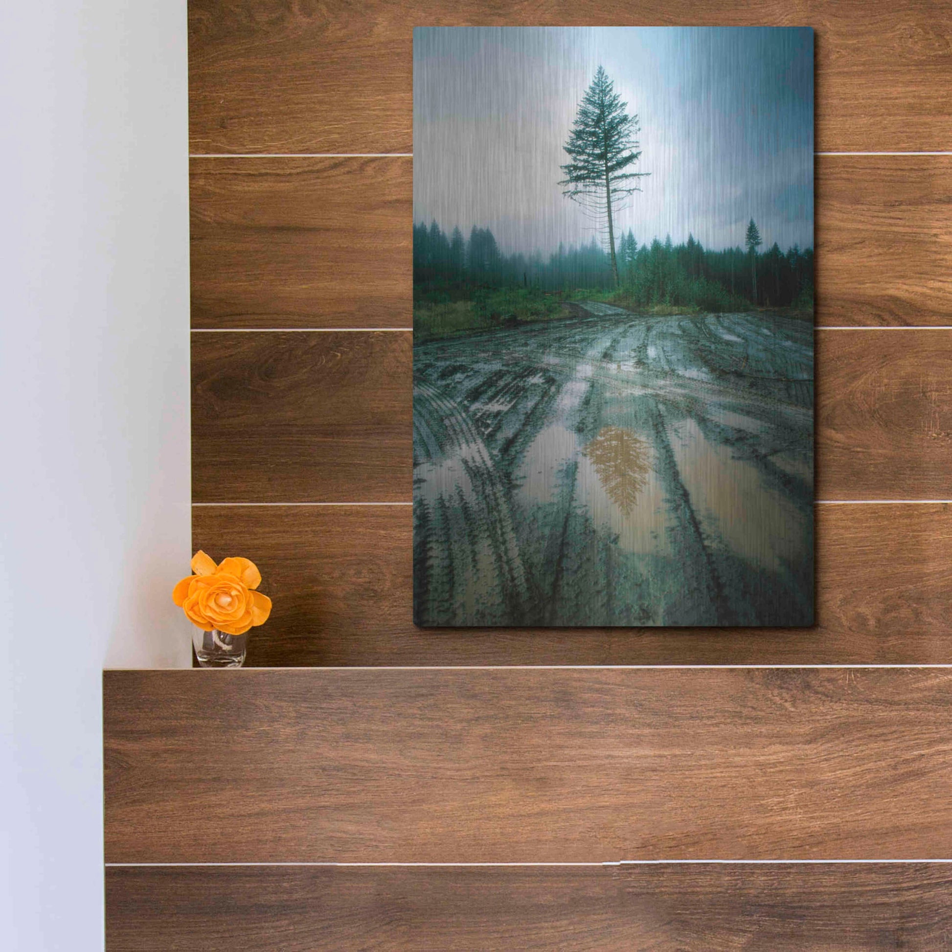 Luxe Metal Art 'Lonefir' by Thomas Haney, Metal Wall Art,12x16