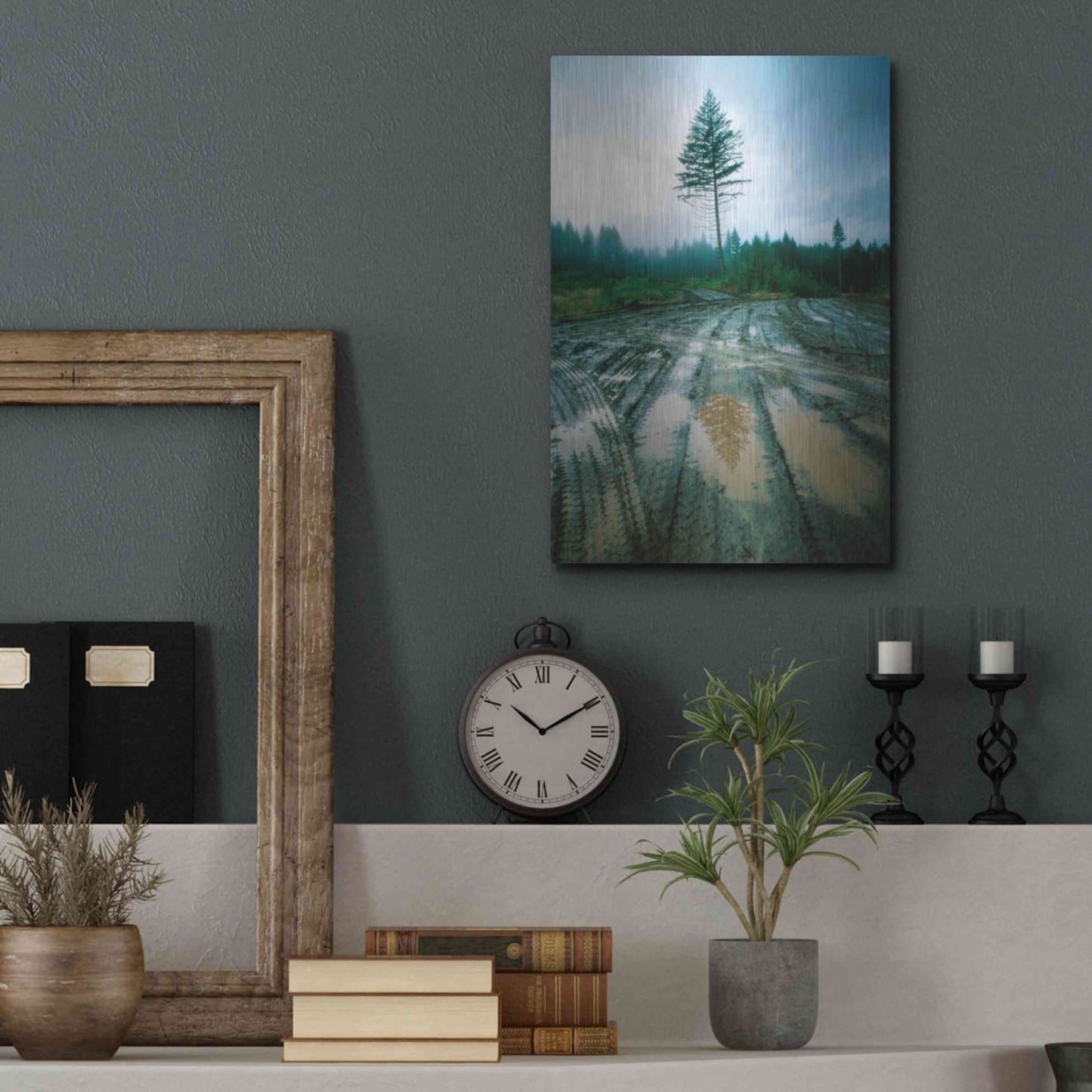 Luxe Metal Art 'Lonefir' by Thomas Haney, Metal Wall Art,12x16
