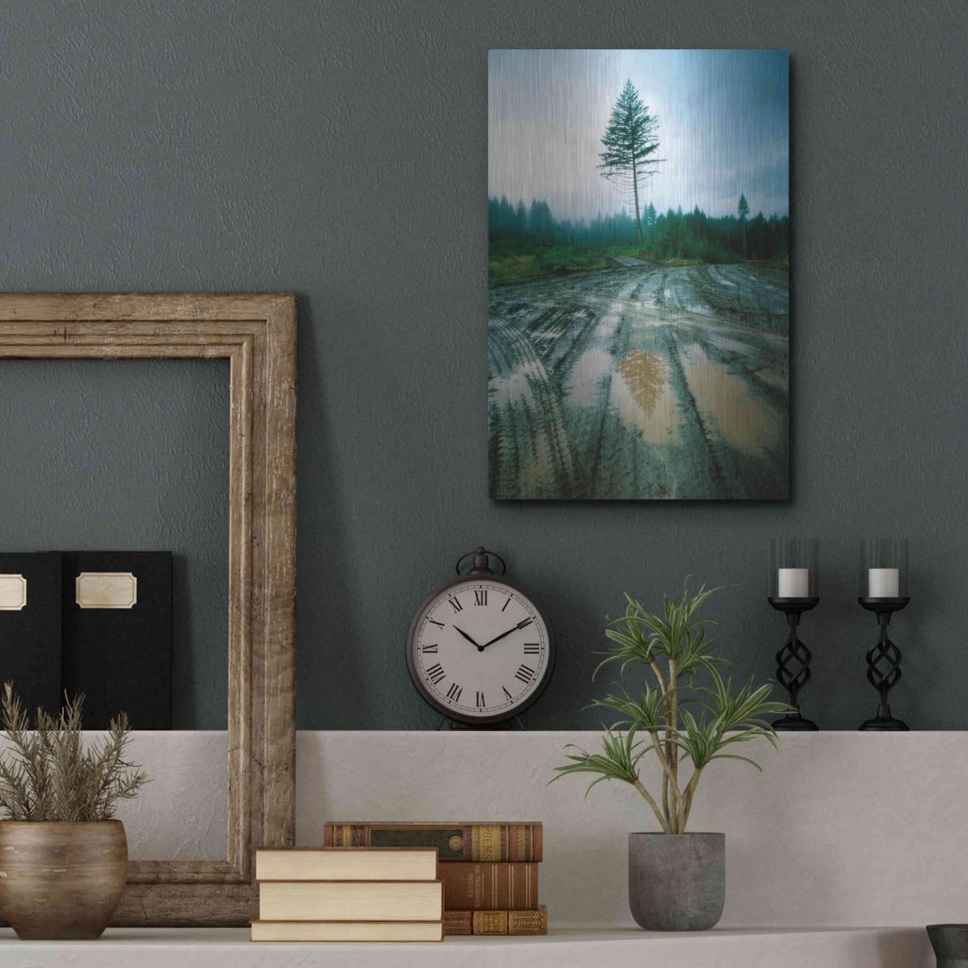 Luxe Metal Art 'Lonefir' by Thomas Haney, Metal Wall Art,12x16