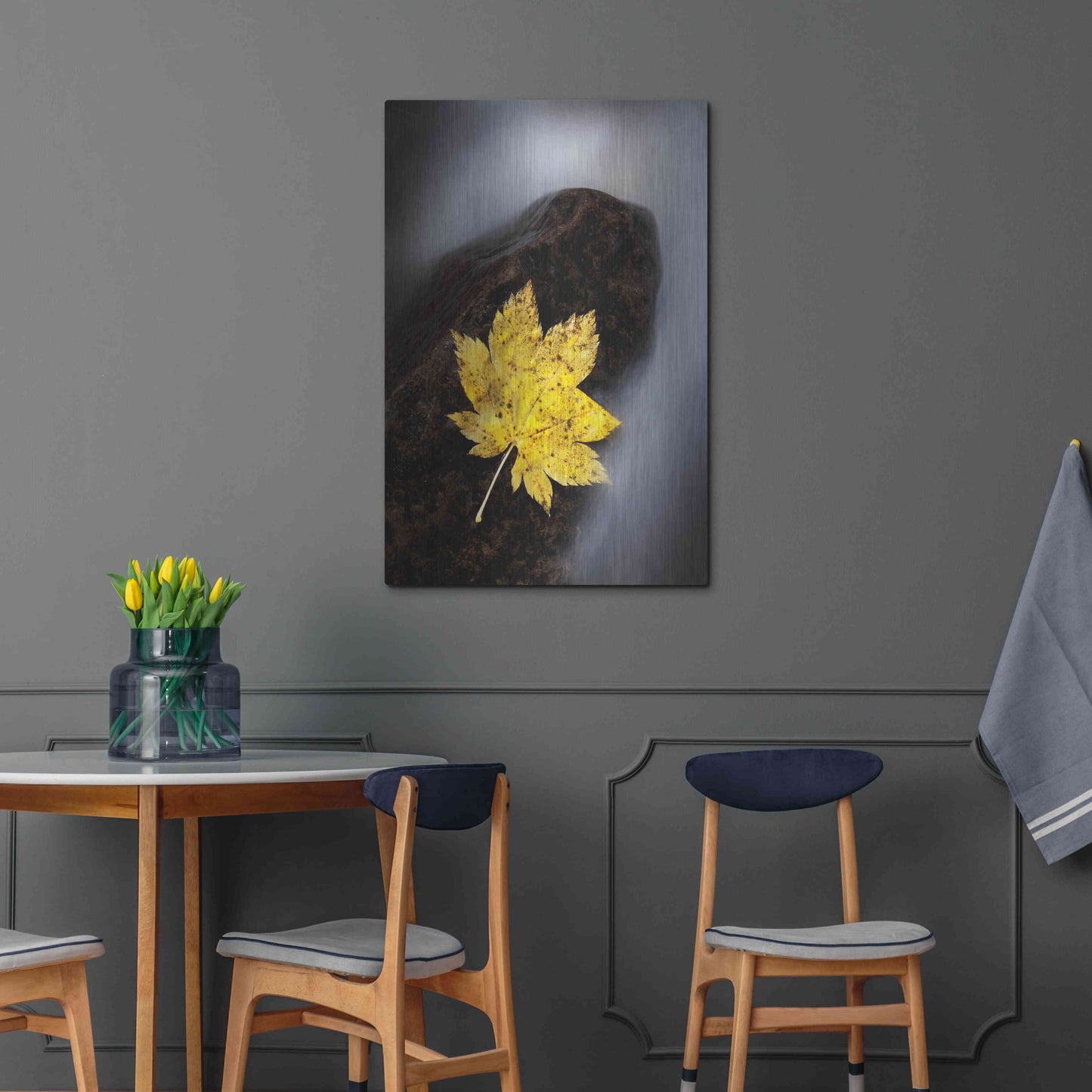 Luxe Metal Art 'Maple Leaf Stranded' by Thomas Haney, Metal Wall Art,24x36