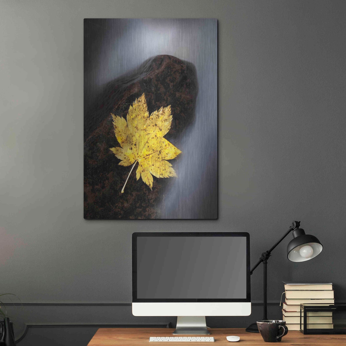 Luxe Metal Art 'Maple Leaf Stranded' by Thomas Haney, Metal Wall Art,24x36