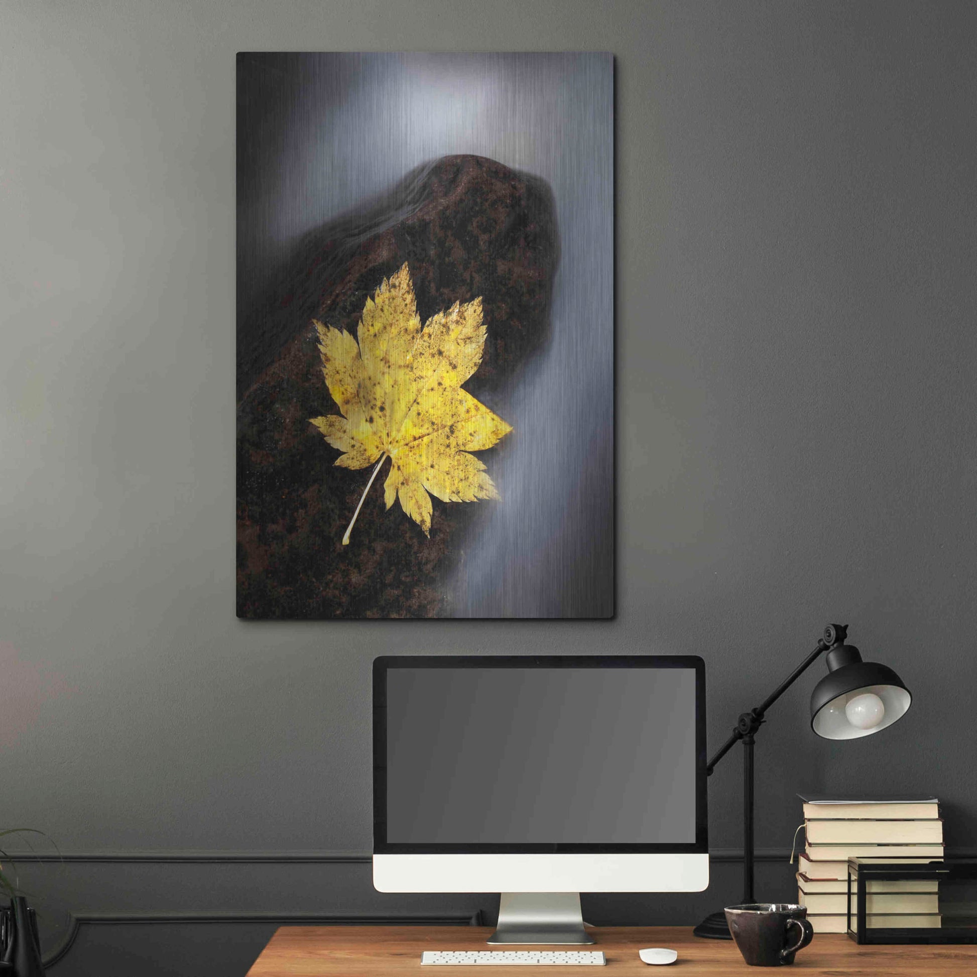 Luxe Metal Art 'Maple Leaf Stranded' by Thomas Haney, Metal Wall Art,24x36