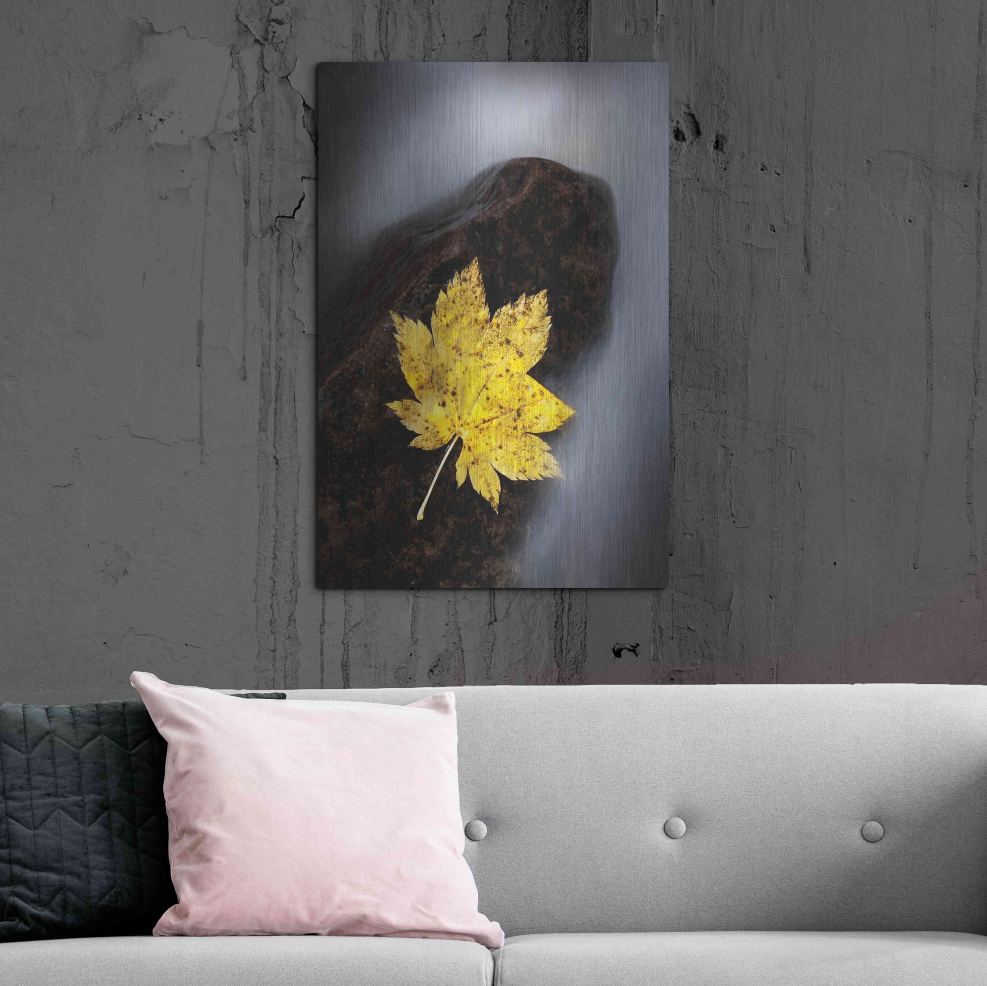 Luxe Metal Art 'Maple Leaf Stranded' by Thomas Haney, Metal Wall Art,24x36