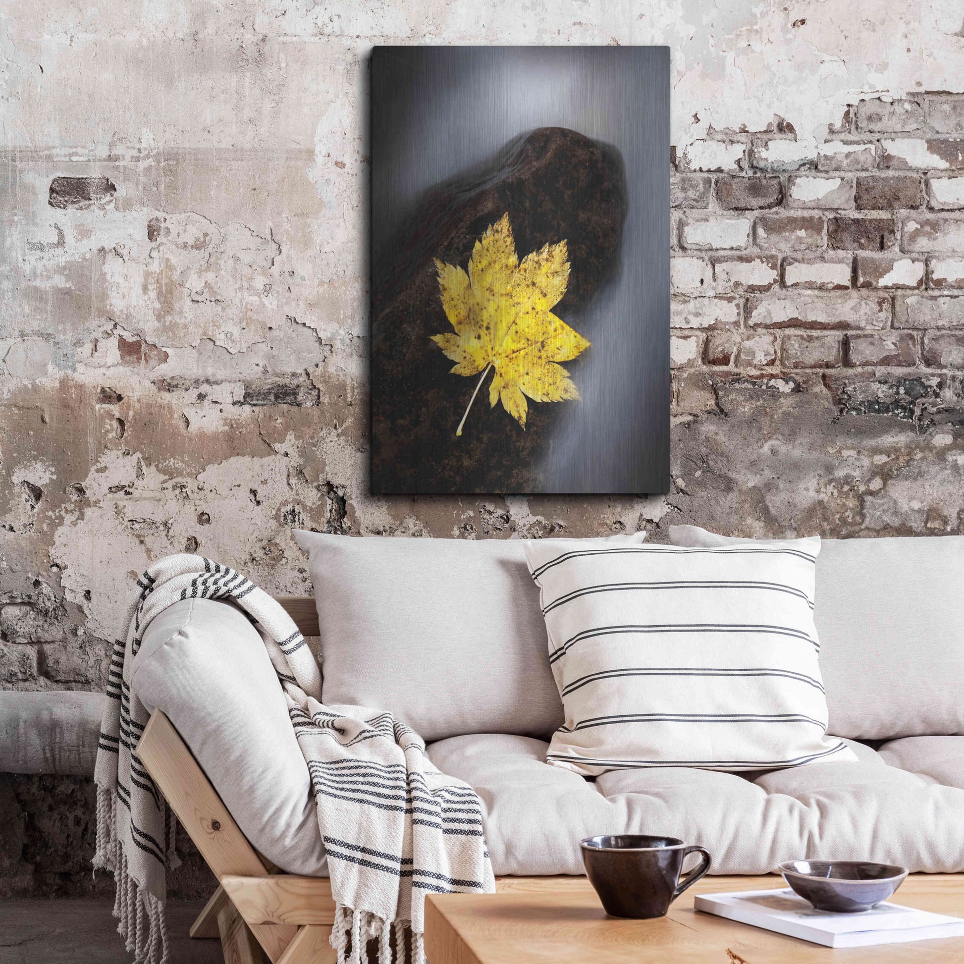 Luxe Metal Art 'Maple Leaf Stranded' by Thomas Haney, Metal Wall Art,24x36