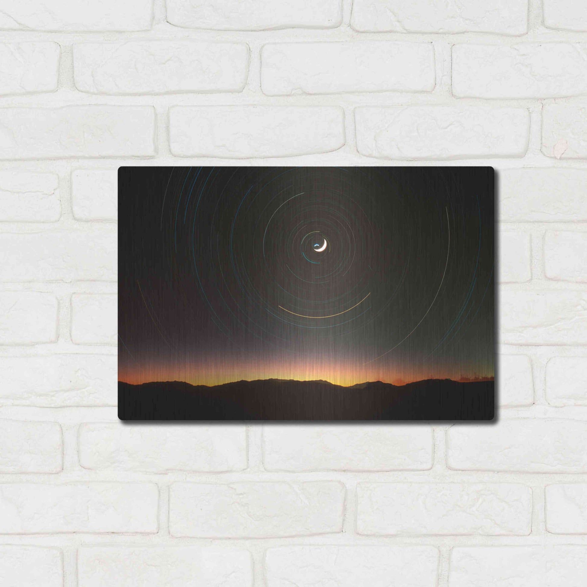 Luxe Metal Art 'Moon North Star' by Thomas Haney, Metal Wall Art,16x12