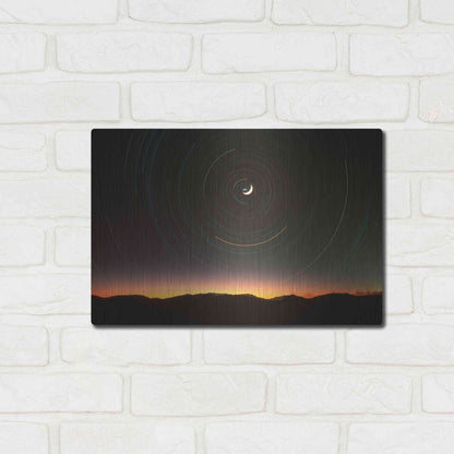 Luxe Metal Art 'Moon North Star' by Thomas Haney, Metal Wall Art,16x12