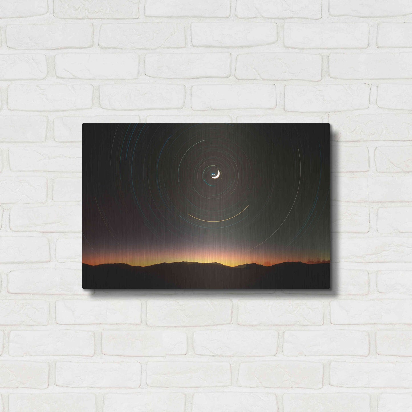 Luxe Metal Art 'Moon North Star' by Thomas Haney, Metal Wall Art,24x16