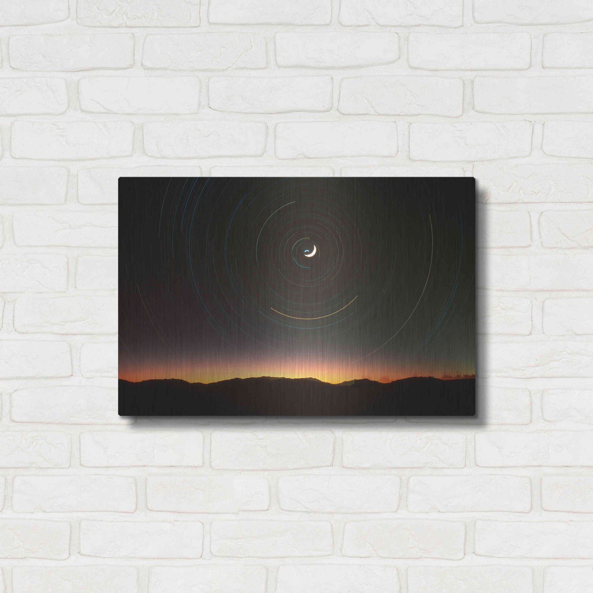 Luxe Metal Art 'Moon North Star' by Thomas Haney, Metal Wall Art,24x16