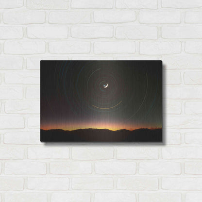 Luxe Metal Art 'Moon North Star' by Thomas Haney, Metal Wall Art,24x16