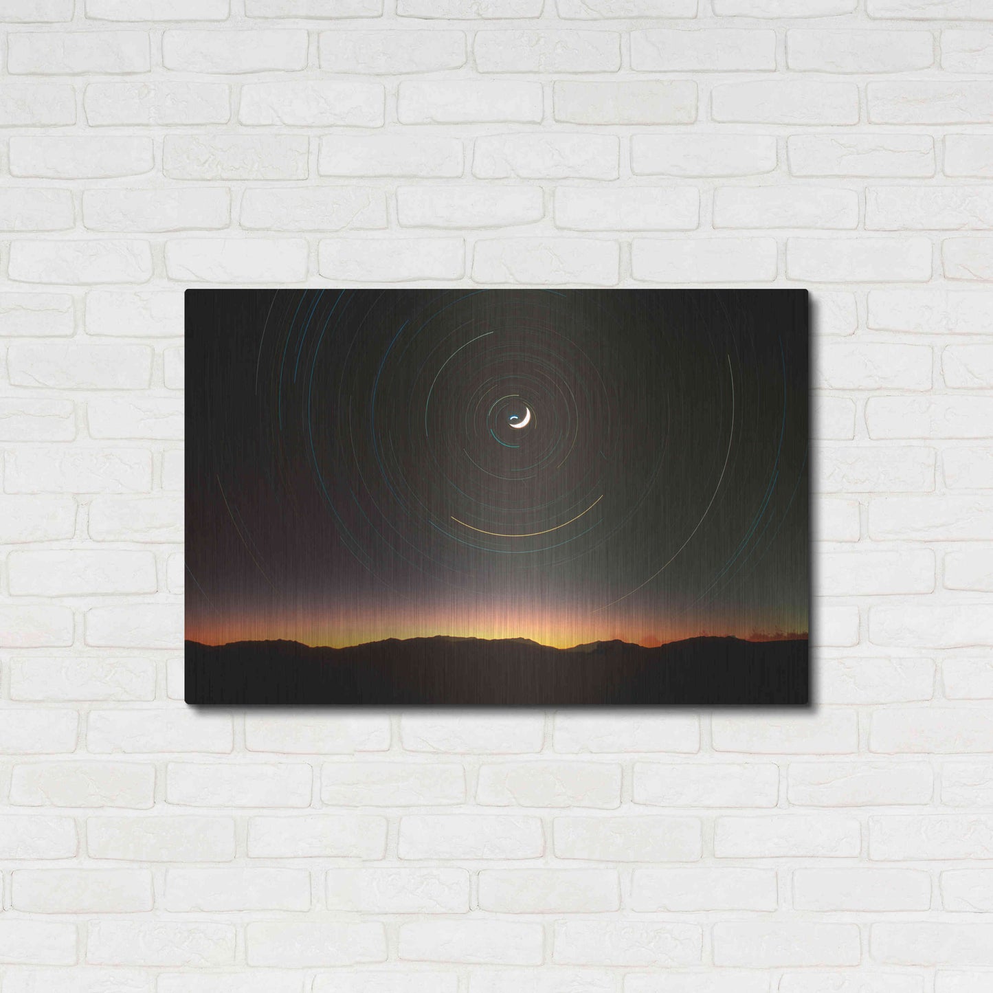 Luxe Metal Art 'Moon North Star' by Thomas Haney, Metal Wall Art,36x24