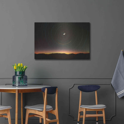 Luxe Metal Art 'Moon North Star' by Thomas Haney, Metal Wall Art,36x24