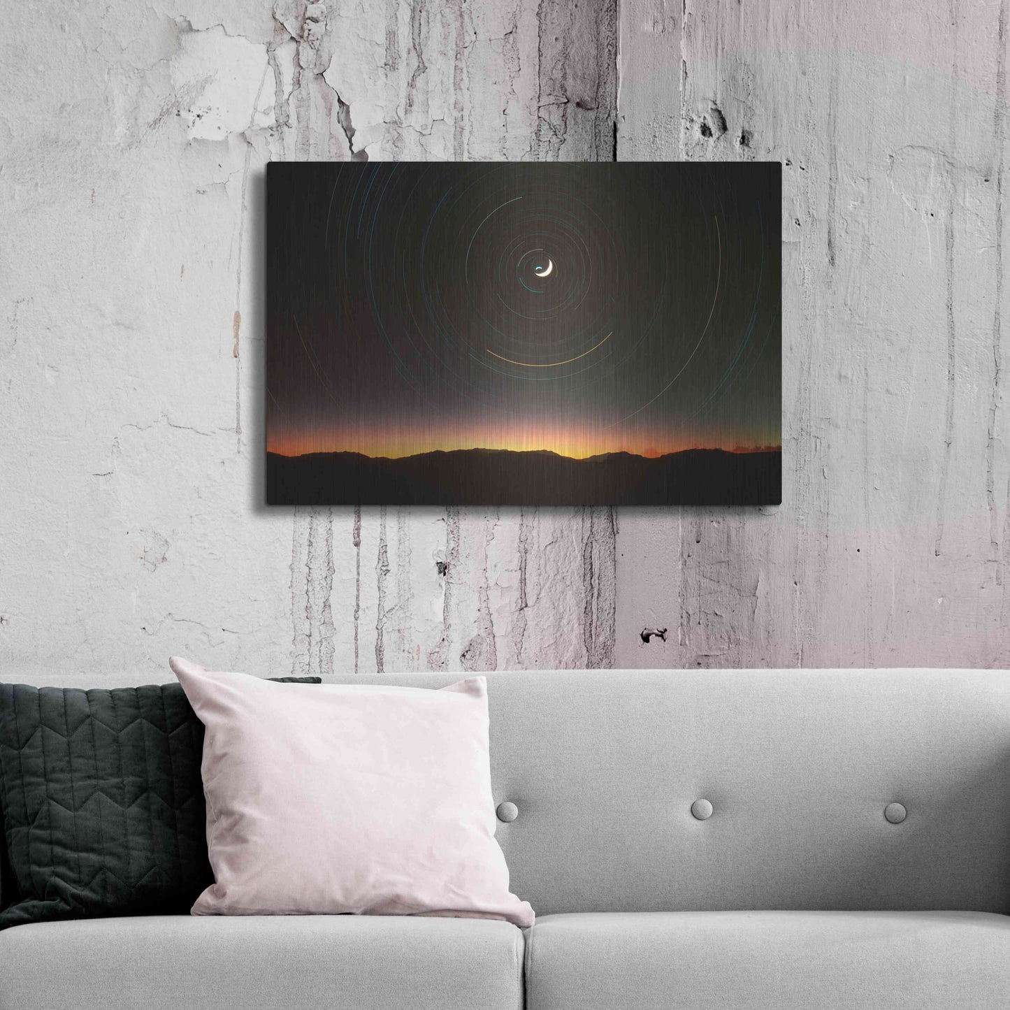 Luxe Metal Art 'Moon North Star' by Thomas Haney, Metal Wall Art,36x24