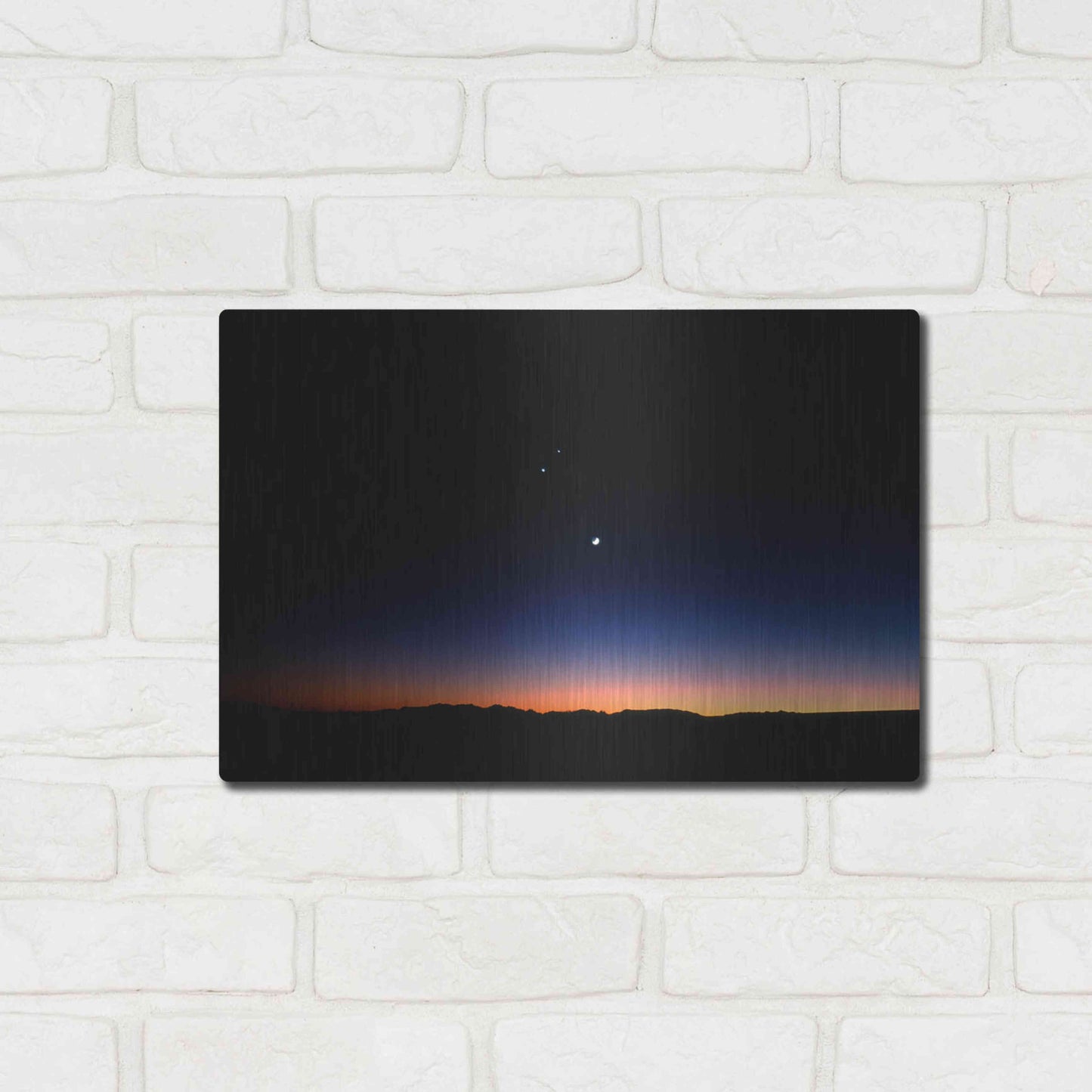 Luxe Metal Art 'Moon Planets' by Thomas Haney, Metal Wall Art,16x12