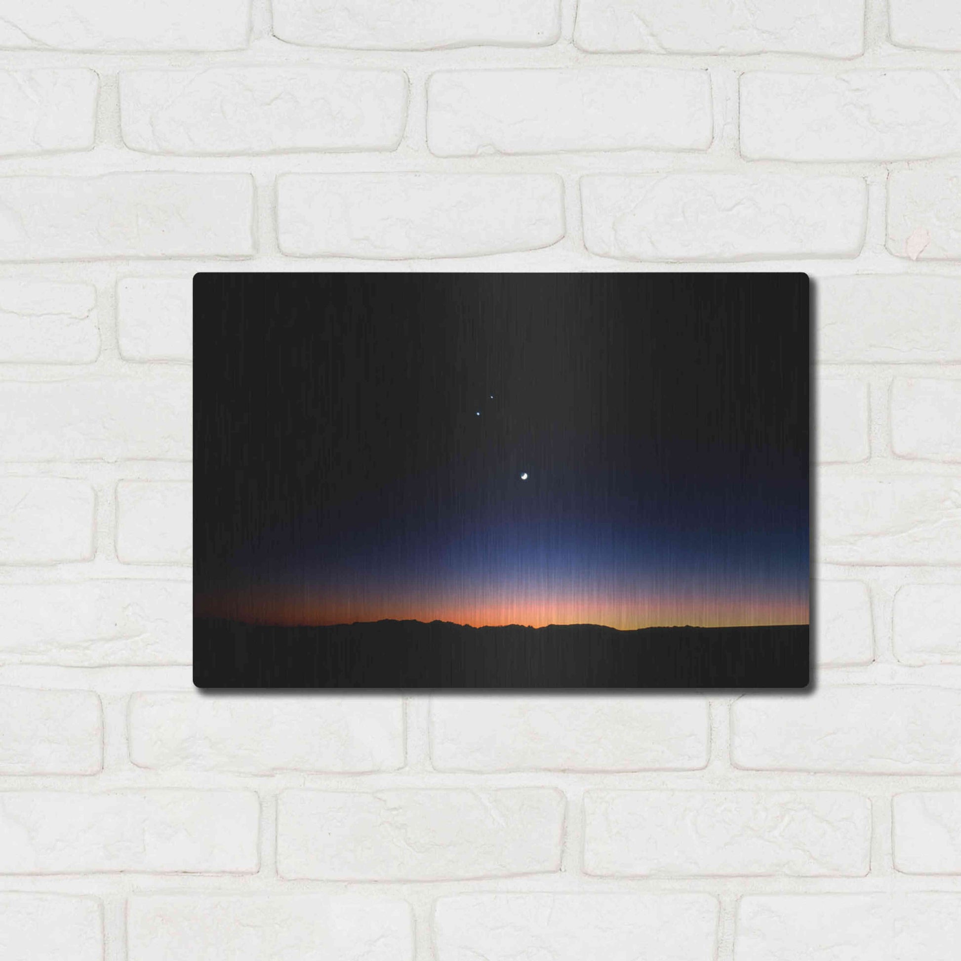 Luxe Metal Art 'Moon Planets' by Thomas Haney, Metal Wall Art,16x12