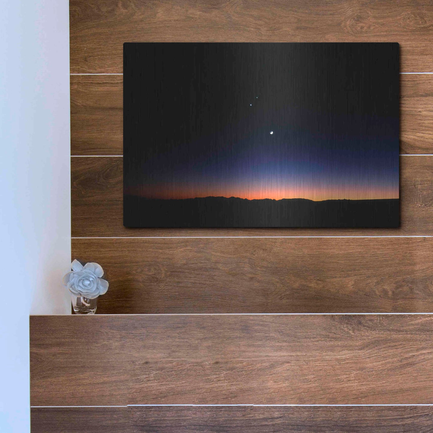 Luxe Metal Art 'Moon Planets' by Thomas Haney, Metal Wall Art,16x12