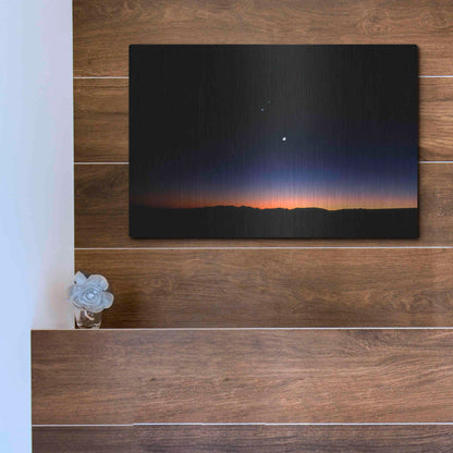 Luxe Metal Art 'Moon Planets' by Thomas Haney, Metal Wall Art,16x12