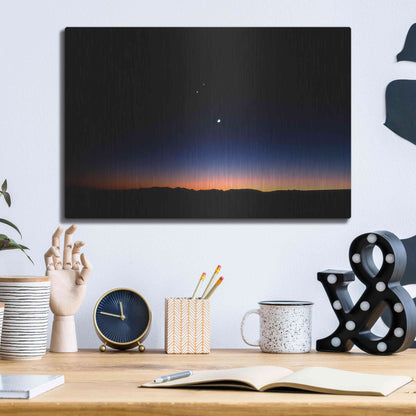 Luxe Metal Art 'Moon Planets' by Thomas Haney, Metal Wall Art,16x12