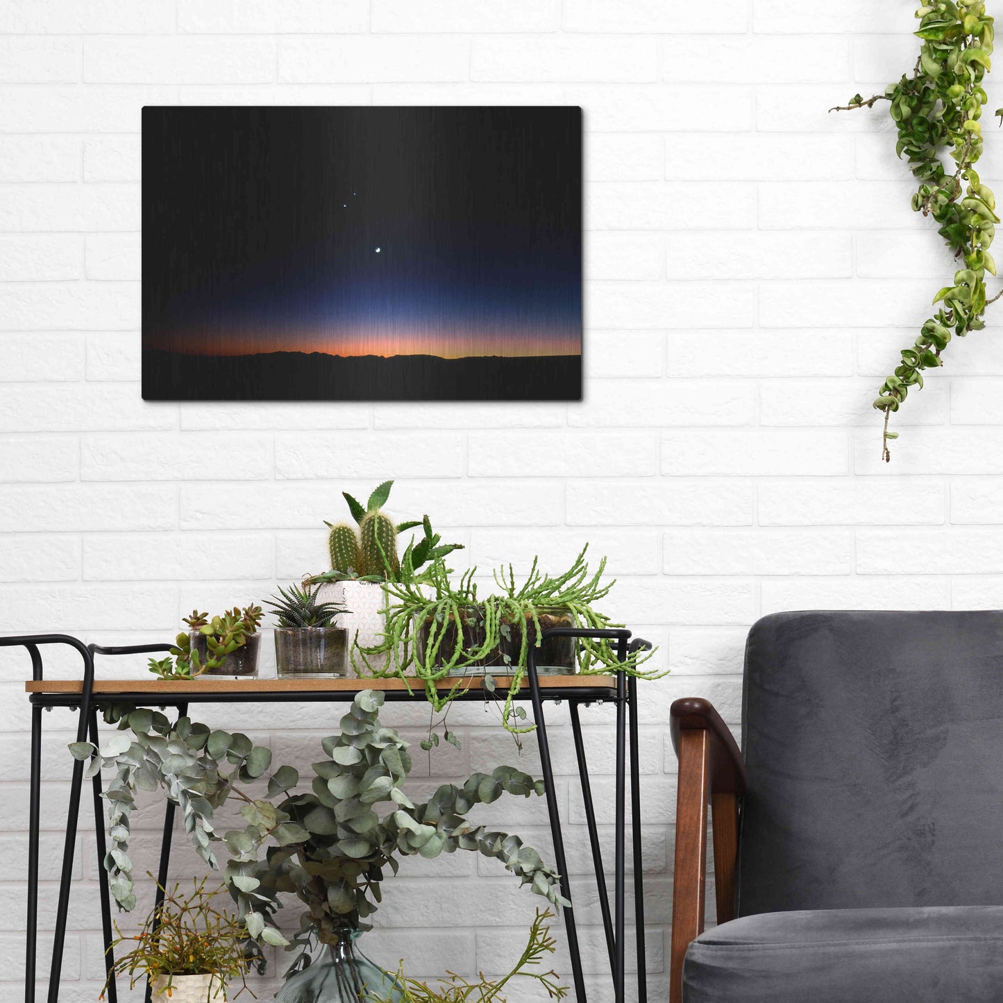 Luxe Metal Art 'Moon Planets' by Thomas Haney, Metal Wall Art,16x12