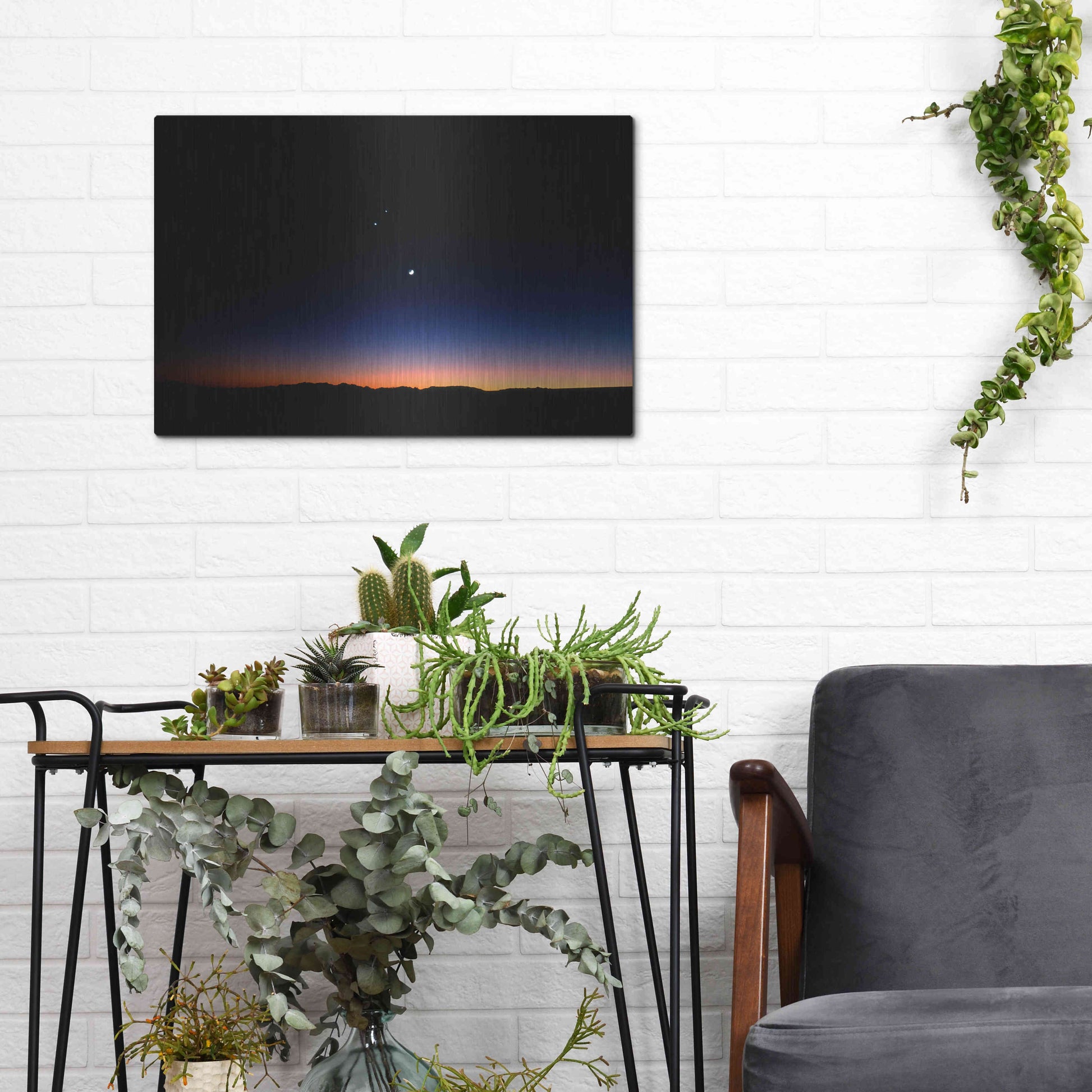 Luxe Metal Art 'Moon Planets' by Thomas Haney, Metal Wall Art,16x12