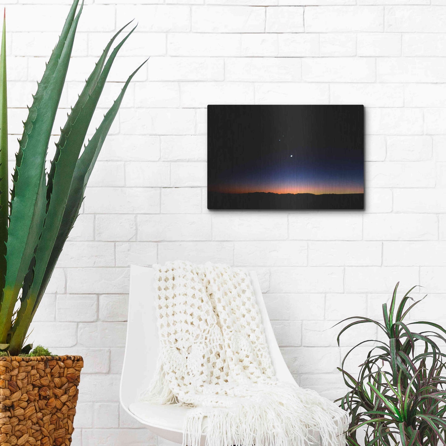 Luxe Metal Art 'Moon Planets' by Thomas Haney, Metal Wall Art,16x12