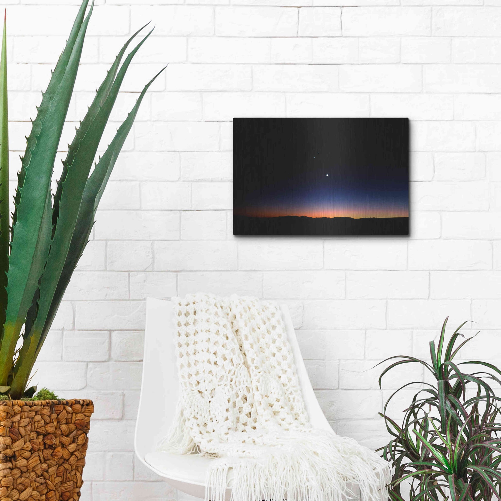 Luxe Metal Art 'Moon Planets' by Thomas Haney, Metal Wall Art,16x12