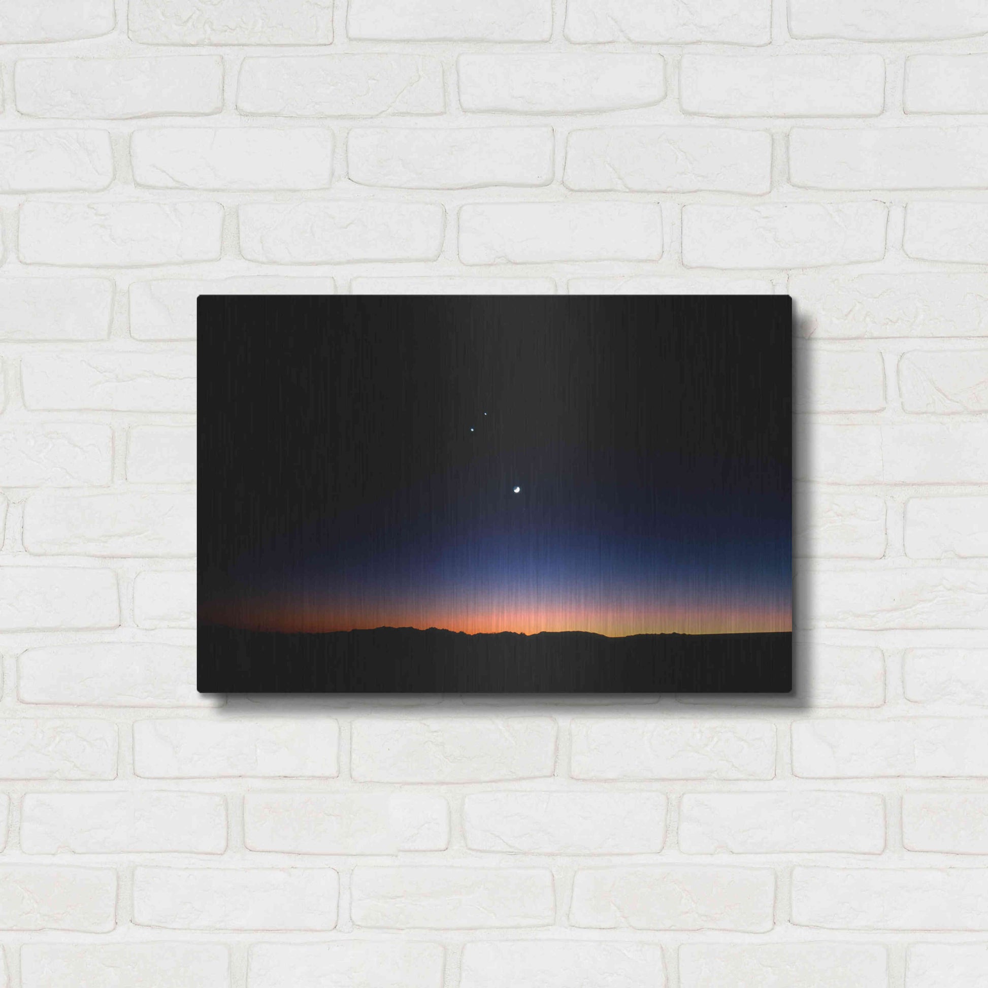 Luxe Metal Art 'Moon Planets' by Thomas Haney, Metal Wall Art,24x16