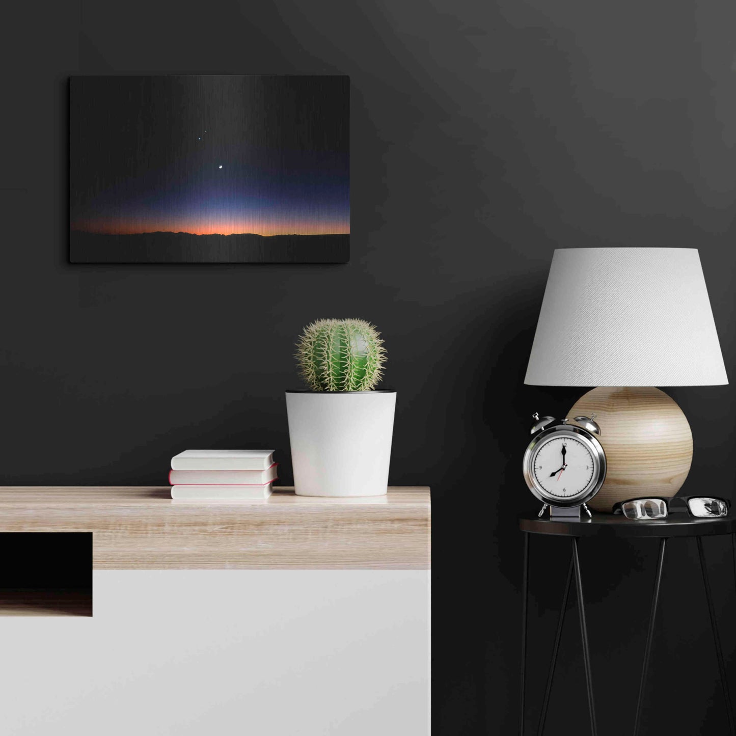 Luxe Metal Art 'Moon Planets' by Thomas Haney, Metal Wall Art,24x16