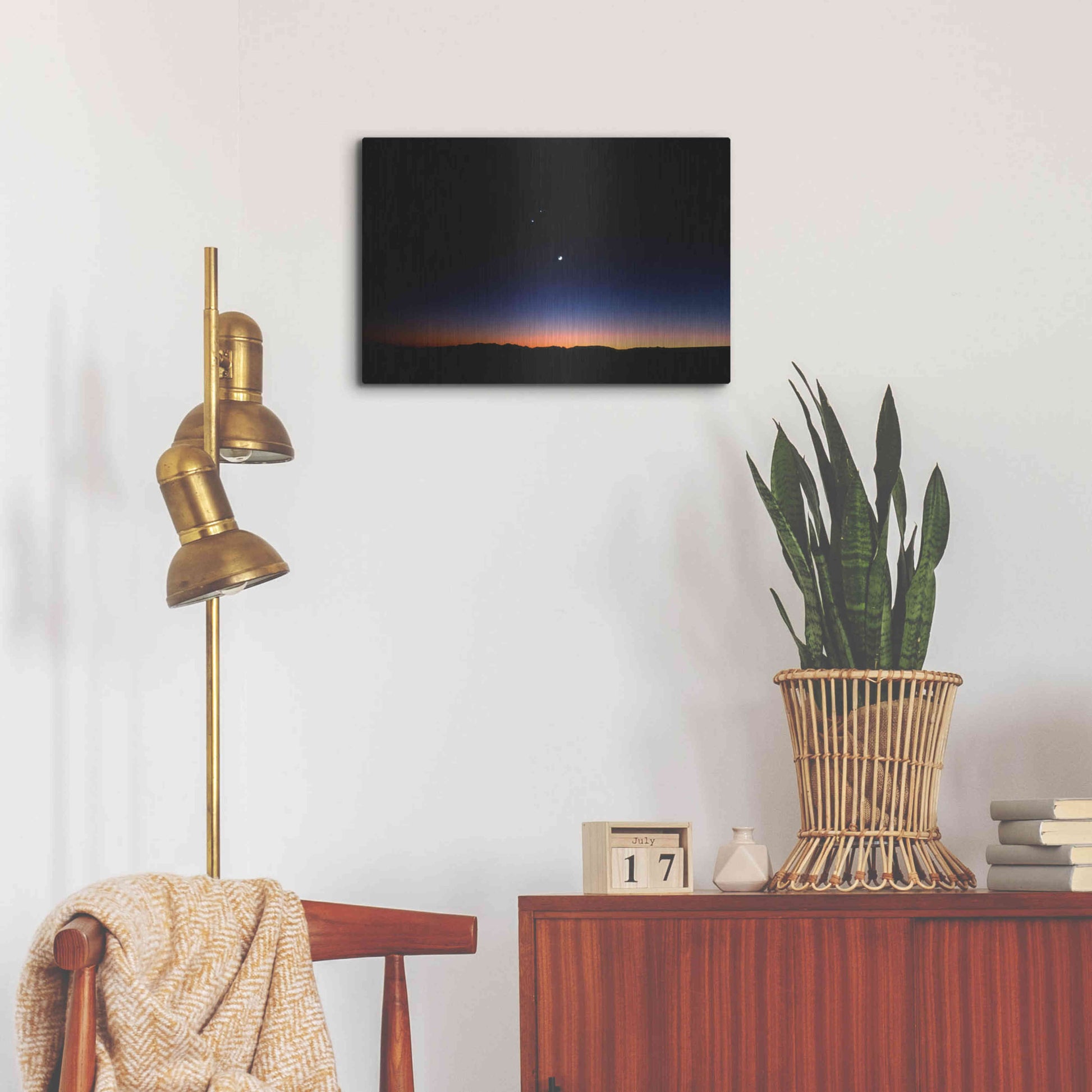 Luxe Metal Art 'Moon Planets' by Thomas Haney, Metal Wall Art,24x16