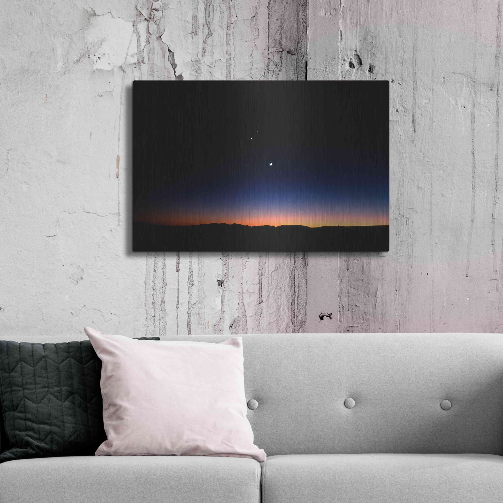 Luxe Metal Art 'Moon Planets' by Thomas Haney, Metal Wall Art,36x24