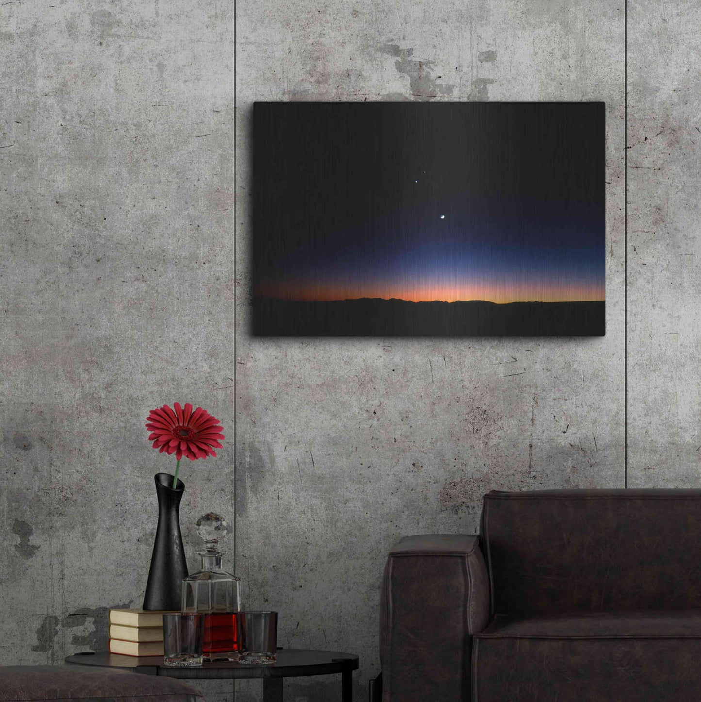 Luxe Metal Art 'Moon Planets' by Thomas Haney, Metal Wall Art,36x24